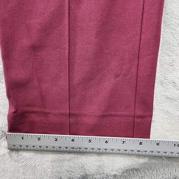 Lands End Pants Womens 24W Red Burgundy Pull On Front Seam Mid Rise Slim Leg - Picture 12 of 13